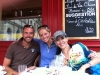 Steph Thomas and Lisa at lunch in Chinon