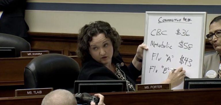 Rep. Katie Porter (D-CA) gets CDC chief to agree to pay for coronavirus testing